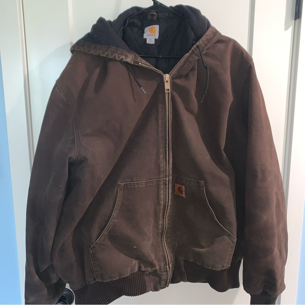 Carhartt Brown Hooded Work Jacket